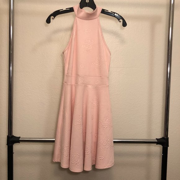 Light Pink Halter Skater Dress Size 7 - Picture 1 of 3